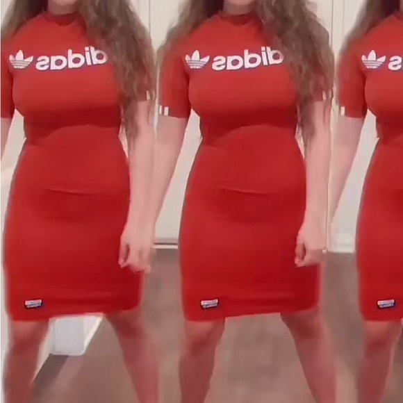 Red Adidas dress size small - Picture 1 of 5